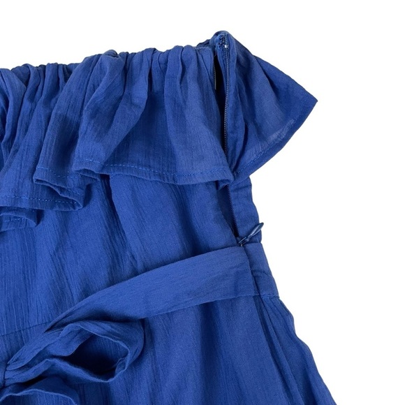 Rue Stiic Westcott One Shoulder Midi Dress Dazzling Blue - Picture 7 of 16